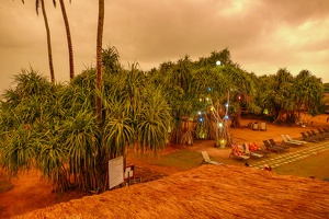 Blick vom Hotelbalkon im Coco Royal Beach Resort (kurz vor dem täglichen, abendlichen Tropengewitter)