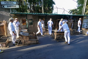 Mit dem Korbschlitten von Monte nach Funchal